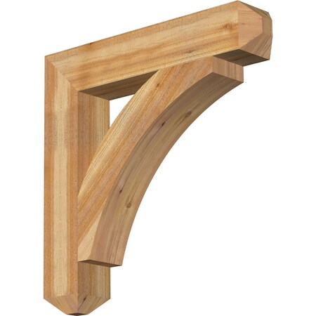 Ekena Millwork Thorton Craftsman Rough Sawn Bracket, Western Red Cedar, 6"W x 34"D x 34"H BKT06X34X34THR04RWR